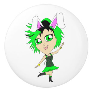 Bouton De Porte En Céramique chibi bunnygirl