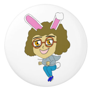 Bouton De Porte En Céramique chibi bunnygirl