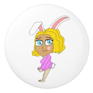 Bouton De Porte En Céramique chibi bunnygirl