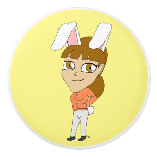Bouton De Porte En Céramique chibi bunnygirl