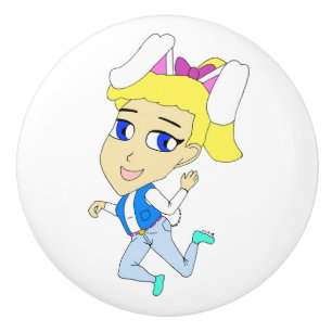Bouton De Porte En Céramique chibi bunnygirl