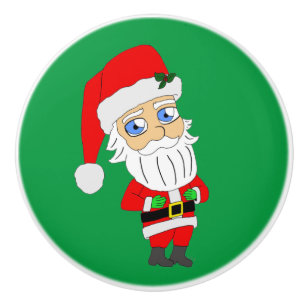 Bouton De Porte En Céramique chibi santa claus