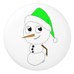 Bouton De Porte En Céramique chibi snowman