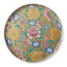 Chinoiserie Fleurs Millefleur Or Céramique