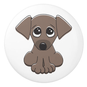 Bouton De Porte En Céramique Chiot mignon