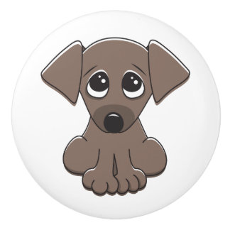 Bouton De Porte En Céramique Chiot mignon