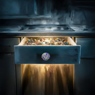 Bouton De Porte En Céramique Chouette Whimsical Avec Yeux Sapphire