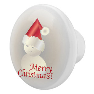 Bouton De Porte En Céramique Christmas Snowman
