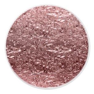 Bouton De Porte En Céramique Chrome Métallisé Liquide Rose Gold Chic Glam