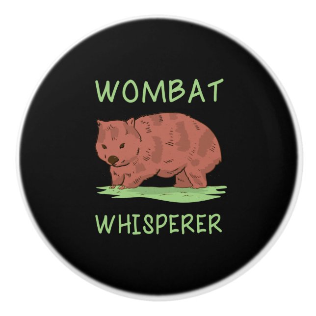 Bouton De Porte En Céramique Chuchoteuse de wombat (Devant)