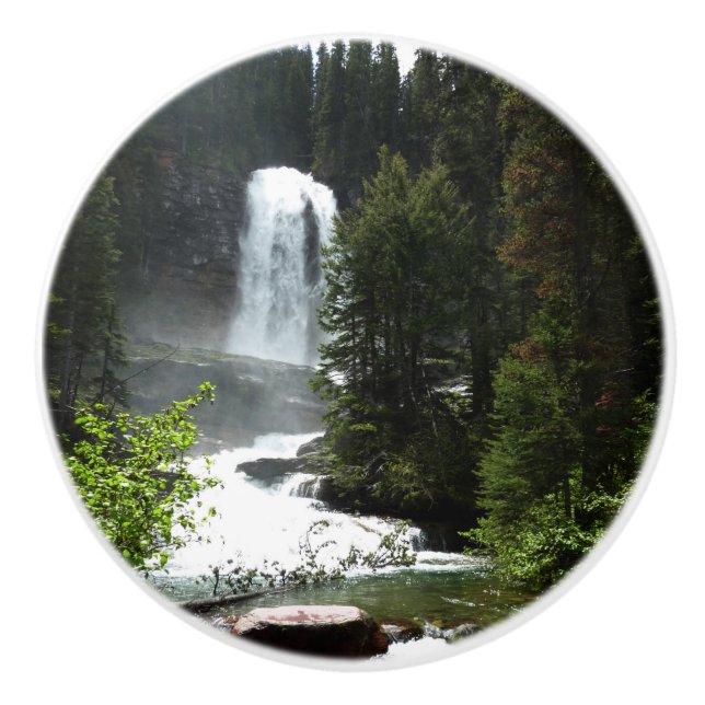 Bouton De Porte En Céramique Chutes de Virginie au parc national Glacier (Devant)