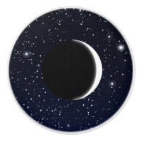Ciel étoilé et croissant de lune, bleu profond à