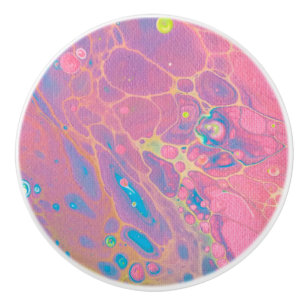 Bouton De Porte En Céramique Ciel sur Vénus Coral Rose Galaxy Acrylique Pour