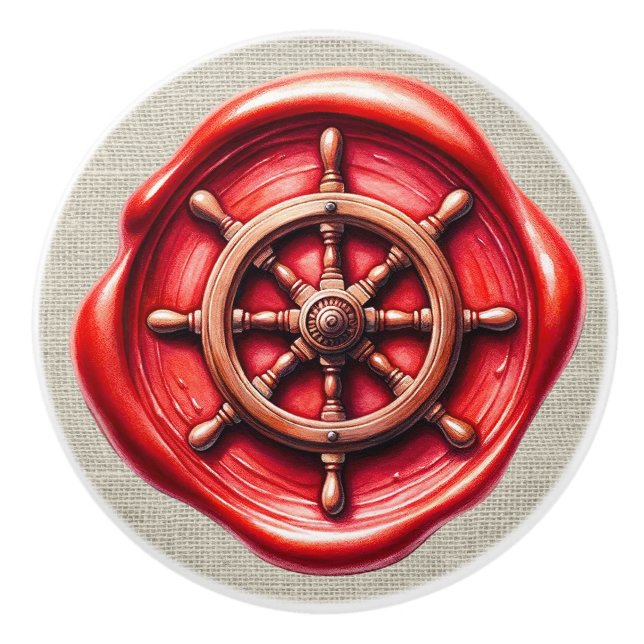 Bouton De Porte En Céramique Cire nautique Timbre Image Plage Puits de tiroir (Devant)