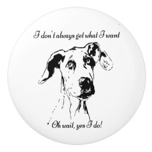 Bouton De Porte En Céramique Citation de chien de chien de chien de chien gâté