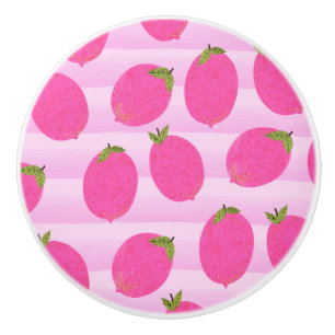 Bouton De Porte En Céramique Citronnade de citrons roses Été Fruit Amusant Lumi