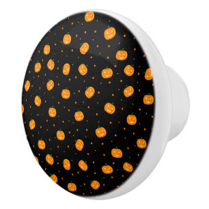 Bouton De Porte En Céramique Citrouille Pluie Knob