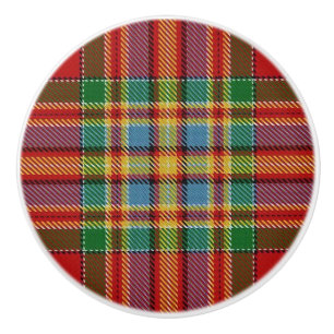 Bouton De Porte En Céramique Clan Chattan Tartan Plaid
