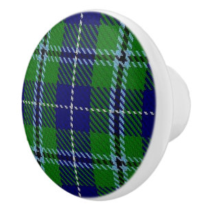 Bouton De Porte En Céramique Clan Douglas Tartan Plaid