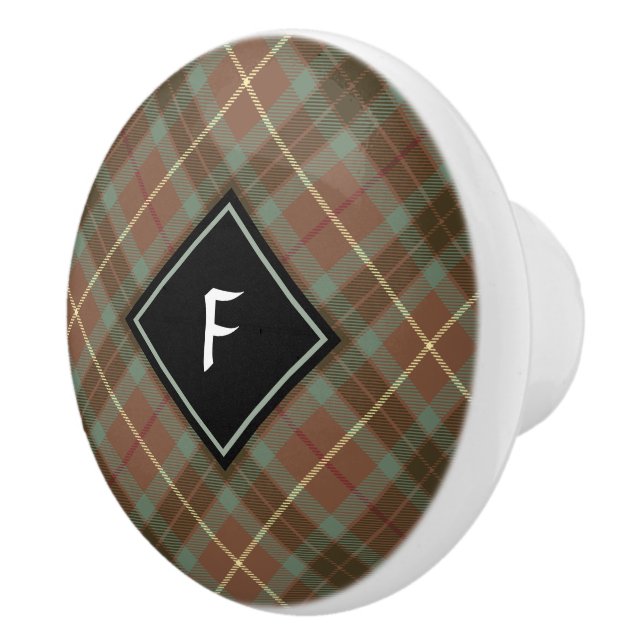 Bouton De Porte En Céramique Clan Fraser Chasse Patiné Tartan Ceramic Knob (Droite)