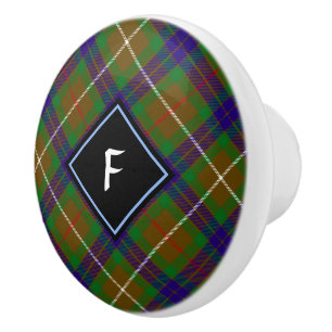 Bouton De Porte En Céramique Clan Fraser Chasse Tartan Ceramic Knob