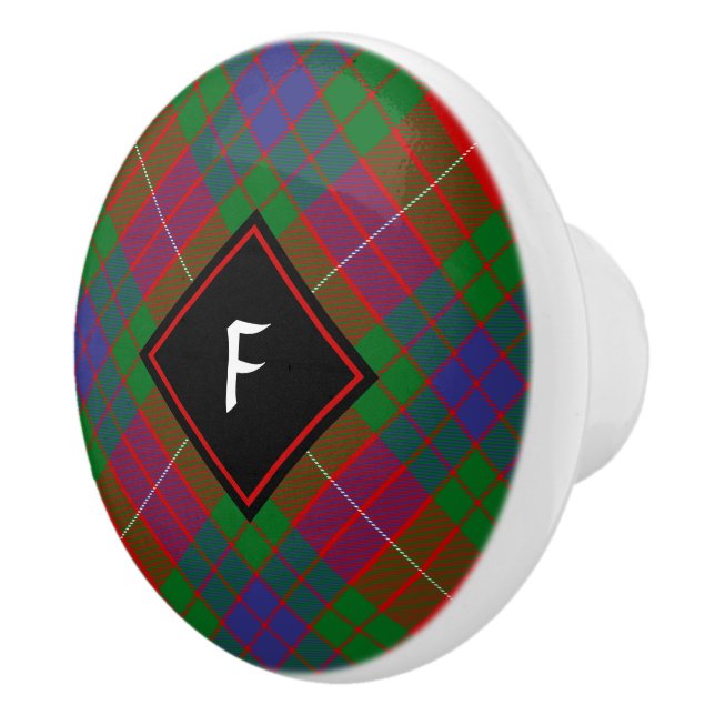 Bouton De Porte En Céramique Clan Fraser Tartan Ceramic Knob (Droite)