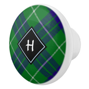 Bouton De Porte En Céramique Clan Hamilton Chasse Tartan Ceramic Knob