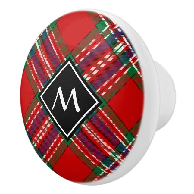 Bouton De Porte En Céramique Clan MacFarlane Red Tartan (Droite)
