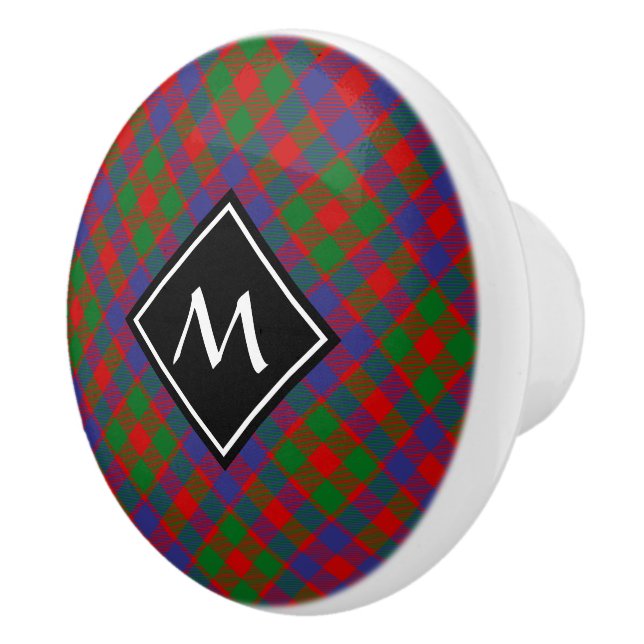 Bouton De Porte En Céramique Clan MacGowan Tartan (Droite)