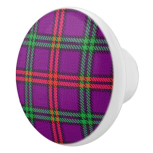 Bouton De Porte En Céramique Clan Montgomery Tartan Plaid