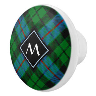 Bouton De Porte En Céramique Clan Morrison Chasse Tartan Ceramic Knob