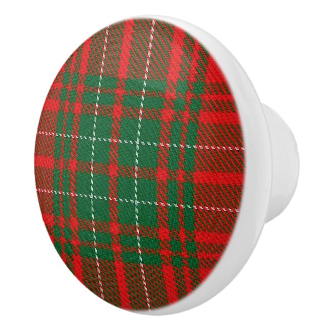 Bouton De Porte En Céramique Clan Scottish Grandeur Cumul Red Tartan Plaid (Droite)