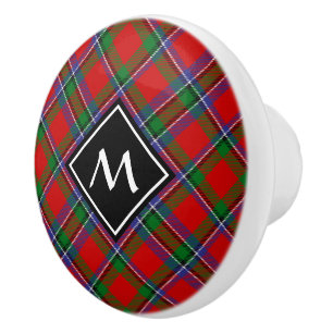 Bouton De Porte En Céramique Clan Sinclair Tartan