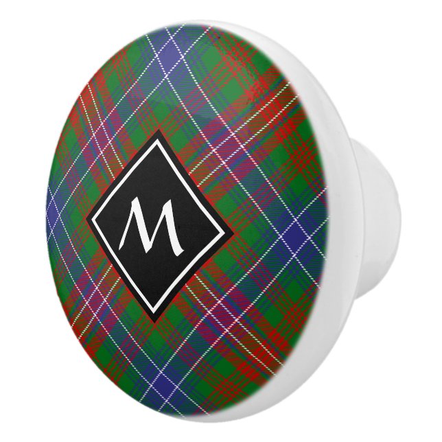 Bouton De Porte En Céramique Clan Wilson Modern Tartan (Droite)