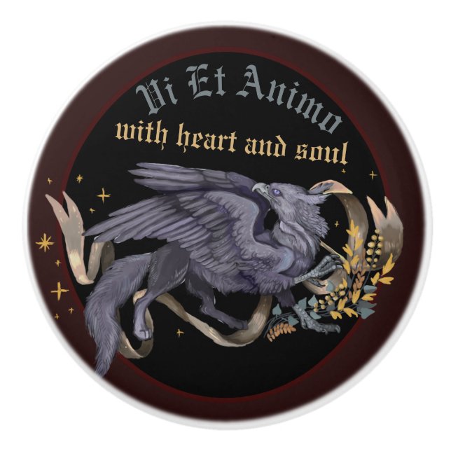 Bouton De Porte En Céramique Classic Griffin Argent (Devant)