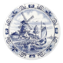 Classique Vintage Chic Hollandais Windmill Delft B