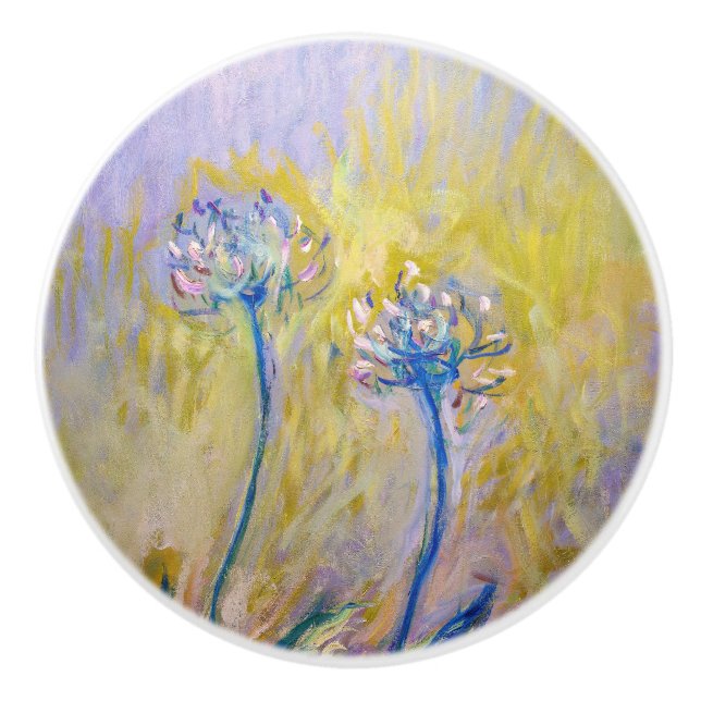 Bouton De Porte En Céramique Claude Monet - Agapanthus (Devant)