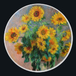 Bouton De Porte En Céramique Claude Monet - Bouquet de tournesols<br><div class="desc">Bouquet de tournesols / Bouquet de tournois - Claude Monet,  Huile sur toile,  1881</div>
