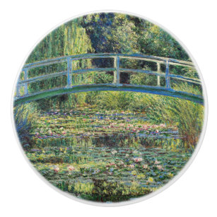 Bouton De Porte En Céramique Claude Monet - Etang Lily et Pont Japonais