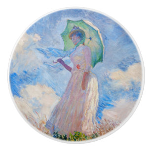 Bouton De Porte En Céramique Claude Monet - Femme à l'ombrelle tournée vers la 