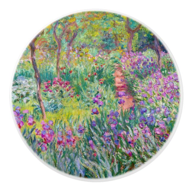 Bouton De Porte En Céramique Claude Monet - Le jardin d'Iris à Giverny (Devant)