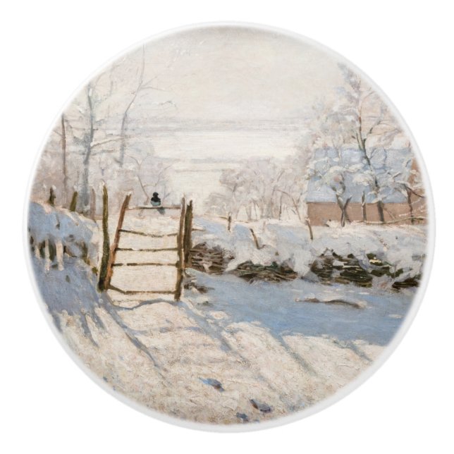 Bouton De Porte En Céramique Claude Monet - Le Magpie (Devant)