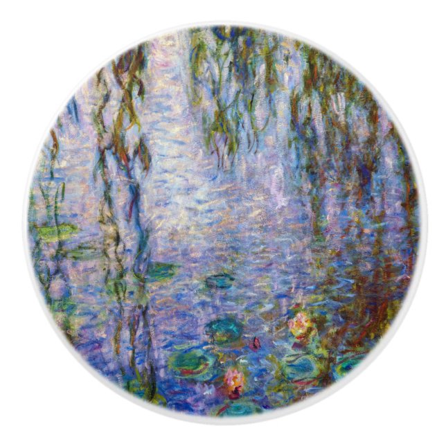 Bouton De Porte En Céramique Claude Monet - Lys d'eau (Devant)