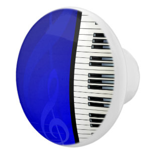 Bouton De Porte En Céramique Clés de piano avec les notes musicales d'effet