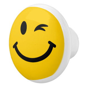 Bouton De Porte En Céramique Cligner de l'oeil le visage