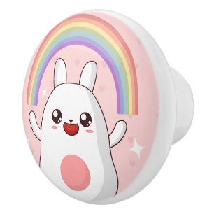 Bouton De Porte En Céramique Clipart arc-en-ciel de Kawaii