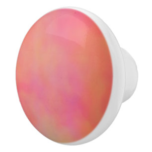 Bouton De Porte En Céramique Cloud à marbre rose et orange abstrait