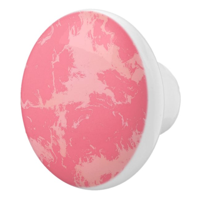 Bouton De Porte En Céramique Cloud marbré rose abstrait (Droite)