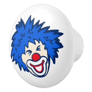 Bouton De Porte En Céramique Clown avec l'aspiration bleue/poignée de porte