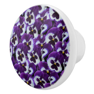 Bouton De Porte En Céramique Clusters de panneaux blancs violets : Harmonieux g
